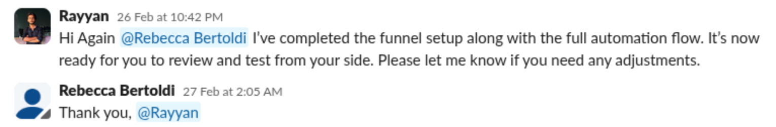 Full funnel and automation flow, live in under two weeks